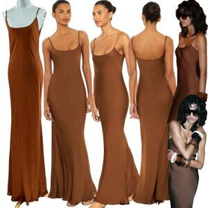 🆕 RAT & BOA 🧿 NWOT Aizza Spaghetti Tank Slip Dress, Chocolate Brown - Sz XXL
